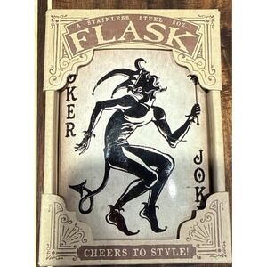 Trixie & Milo 8 oz. Liquor Flask: Joker poker, texas hold'em gambler